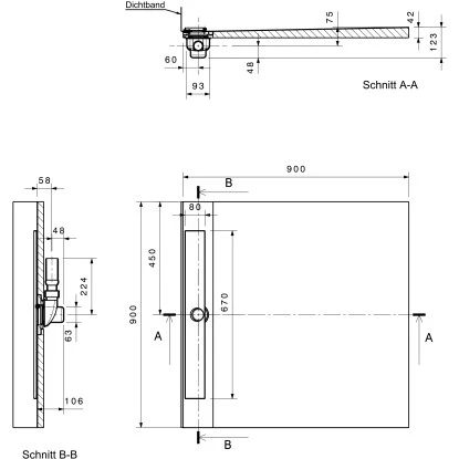 Bodenebenes Befliesbares Duschelement Indigno R Mit Duschrinne 90 Cm X 90 Cm – Bild 2