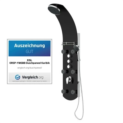 Eisl Duschpaneel Karibik 3 In 1 Mit Regendusche Sechs MassagedĂĽsen Schwarz