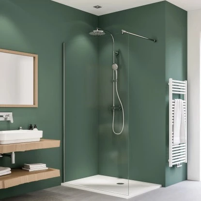 Breuer Walk-In Duschwand Entra Silber Matt Klarglas 140 Cm