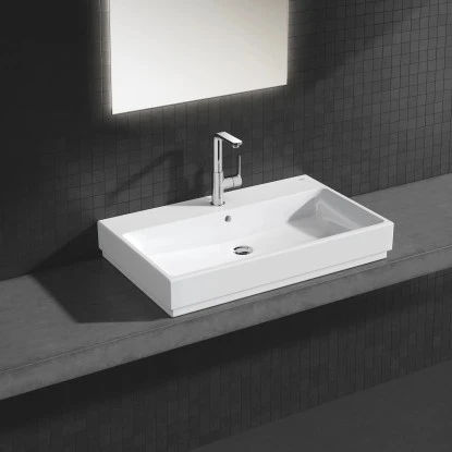 Grohe Aufsatzwaschbecken Cube Keramik 80 Cm Alpinweiß Hahnloch Überl. PureGuard – Bild 2