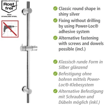 Wenko Power-Loc Duschstange Chrom Befestigen Ohne Bohren â Bild 4