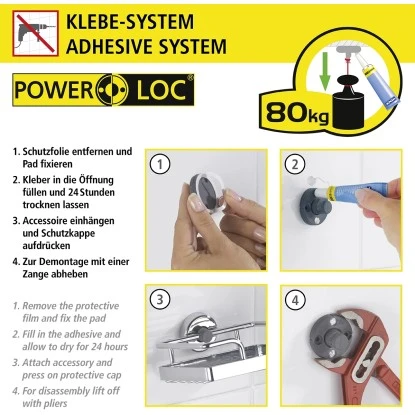 Wenko Power-Loc Duschstange Chrom Befestigen Ohne Bohren â Bild 6