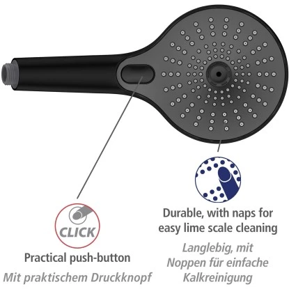 Wenko Duschkopf Ultimate Shower Schwarz/Grau Ø 13 Cm – Bild 3