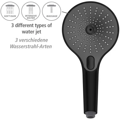 Wenko Duschkopf Ultimate Shower Schwarz/Grau Ø 13 Cm – Bild 4
