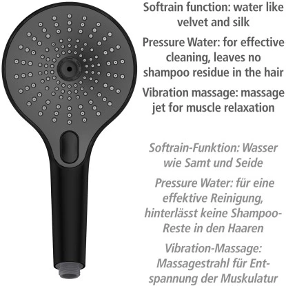 Wenko Duschkopf Ultimate Shower Schwarz/Grau Ø 13 Cm – Bild 5