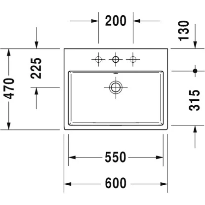 Duravit Waschbecken Vero Air 60 Cm Mit Hahnloch Und Überlauf Geschliffen – Bild 2