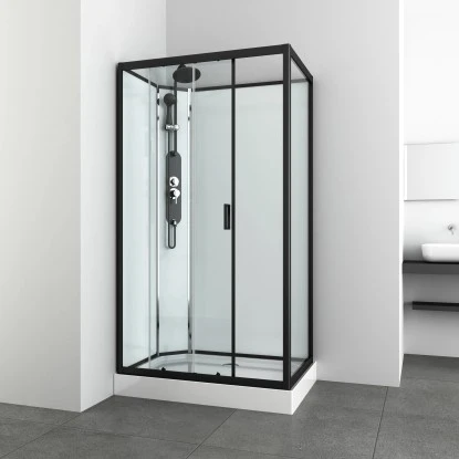 Sanotechnik Komplettdusche Epic Schwarz 225 Cm X 120 Cm X 80 Cm