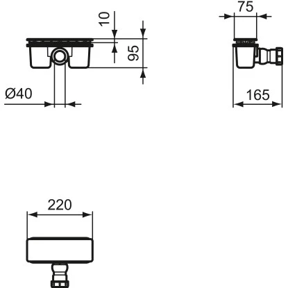 Ideal Standard Ablaufgarnitur Ultra Flat New Schwarz – Bild 6