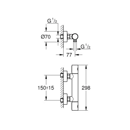 Grohe QuickFix Precision Get Thermostat-Brausebatterie DN 15 – Bild 7