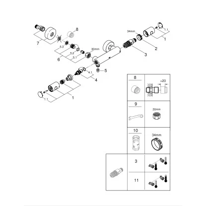 Grohe QuickFix Precision Get Thermostat-Brausebatterie DN 15 – Bild 10